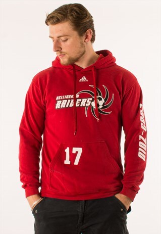 VINTAGE RED ADIDAS HOODIE PULLOVER