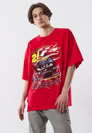 VINTAGE MEN NASCAR CHEVROLET JEFF GORDON GRAPHIC TEE T SHIRT
