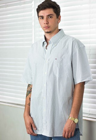 NEW VINTAGE TOMMY HILFIGER SHIRT LOGO 90S XL 8.7