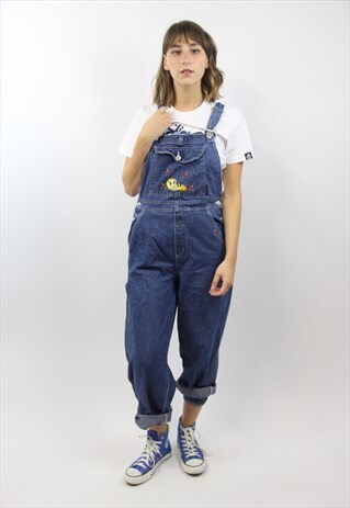 VINTAGE TWEETY PIE DENIM BLUE 90S DUNGAREES