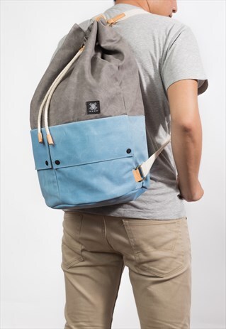 TRIP BACKPACK/RUCKSACK/WAX CANVAS/ITALY LEATHER - LIGHT GREY