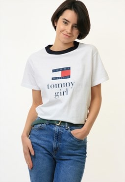 Tommy Hilfiger Logo Spell Out Tshirt Woman size L 3649