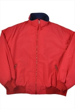Vintage Bauer Windbreaker Jacket Fleece Lining Red Ladies XL