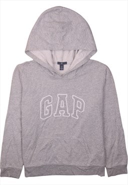 Vintage 90's Gap Hoodie Spellout Pullover Grey Large