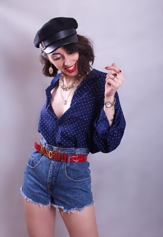 BLUE POLKA DOT BLOUSE