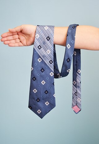 VINTAGE 70'S RETRO TAPESTRY WOVEN MOD PATTERN TIE
