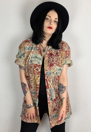 VINTAGE BURTON ABSTRACT PRINT SHIRT SIZE SMALL