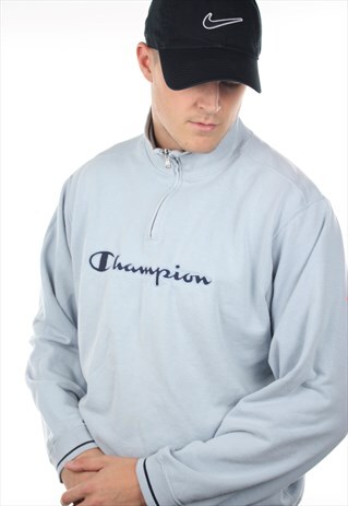 VINTAGE CHAMPION USA 1/4 ZIP SWEATSHIRT JUMPER
