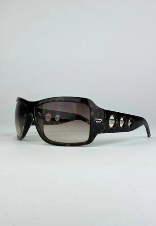 Diesel Vintage Sunglasses Shield Oversized Tortoiseshell 