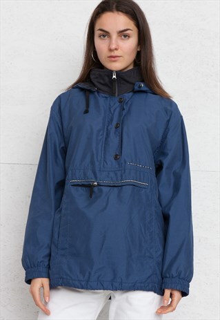 VINTAGE BLUE STORY PULLOVER HALF ZIP JACKET