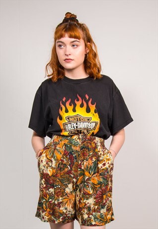 VINTAGE 90'S PAISLEY LEAF PATTERN CULOTTES SHORTS