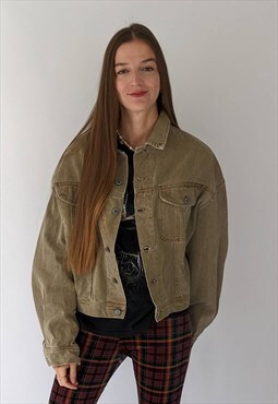 Vintage Beige Denim Jacket - L