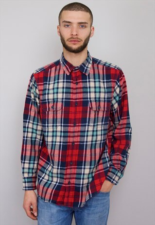 VINTAGE 90S CHECK FLANNEL SHIRT