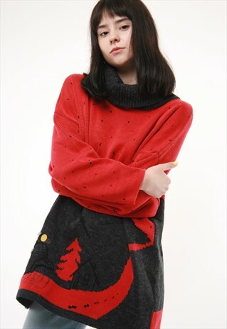 80S VINTAGE LONG SLEEVE OVERSIZED COZY JUMPER 532