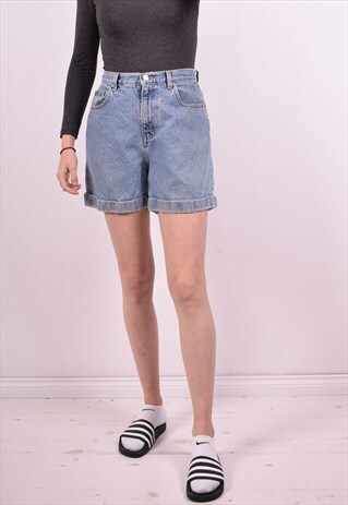 CALVIN KLEIN WOMENS VINTAGE DENIM SHORTS W28 BLUE 90S