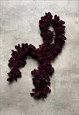 VINTAGE Y2K 00S FUZZY SKINNY MAROON SCARF