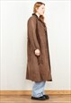 VINTAGE 70'S WOMEN SHEEPSKIN MAXI COAT IN BROWN