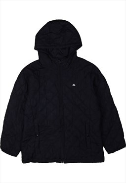 Vintage 90's Ellesse Puffer Jacket Hooded Full Zip Up Black