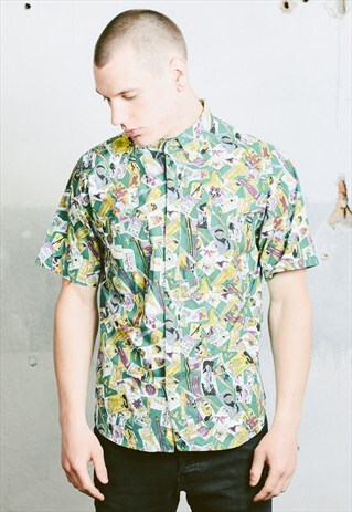 VINTAGE ABSTRACT PATTERNED SHIRT