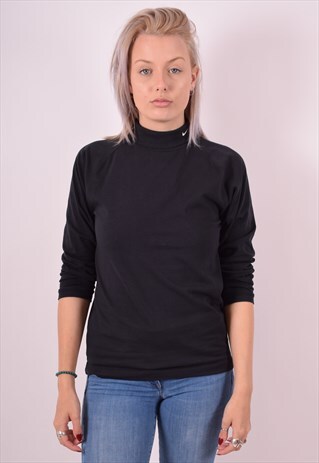 NIKE WOMENS VINTAGE TOP LONG SLEEVE MEDIUM BLACK 90S