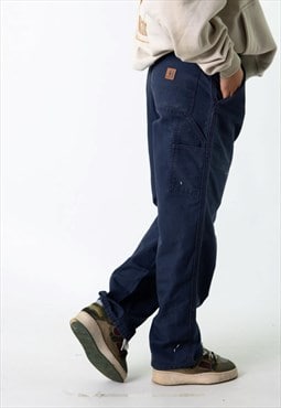 Navy Blue 90s Carhartt Cargo Skater Trousers Pants Jeans