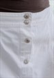 VINTAGE 80'S WHITE MINI A LINE COTTON SKIRT