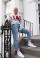 LADIES FMC GREY CROPPED SWEATSHIRT L