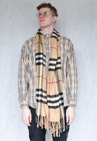 VINTAGE LARGE NOVACHECK WOOL SCARF