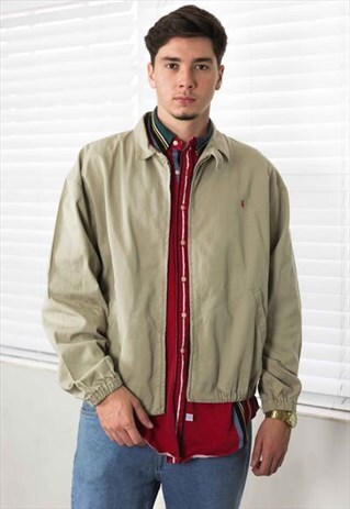 VINTAGE POLO RALPH LAUREN HARRINGTON JACKET LOGO 90S XL 24.2