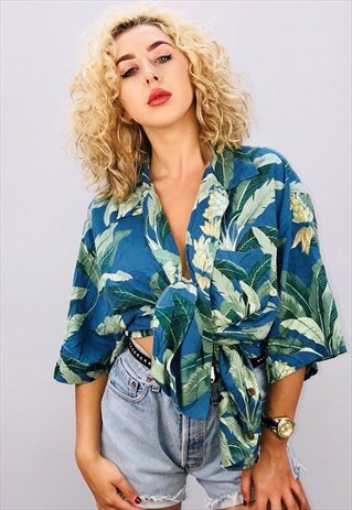 VINTAGE SILK UNISEX HAWAIIAN OVERSIZED PATTERN SHIRT