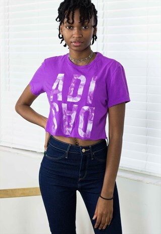 VINTAGE ADIDAS CROP TOP REWORKED LOGO 90S M 3