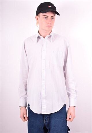 YVES SAINT LAURENT MENS VINTAGE SHIRT MEDIUM WHITE 90'S