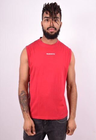 REEBOK MENS VINTAGE VEST TOP SMALL RED 90'S