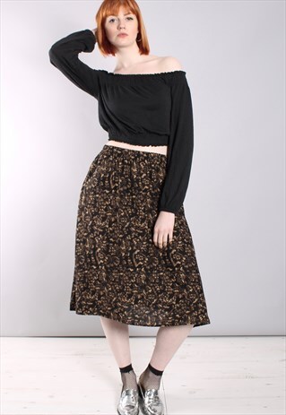VINTAGE 80S PATTERNED MIDI SKIRT