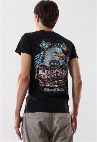 VINTAGE EAGL BIG LOGO GRAPHIC TEE BLACK T SHIRT