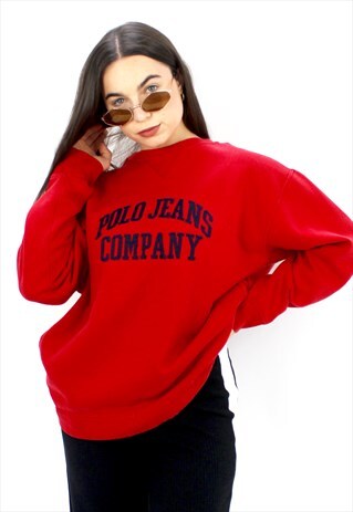 90'S RETRO RED OVERSIZED SWEATSHIRT