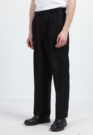 VINTAGE BLACK CROTON TROUSERS BOTTOMS