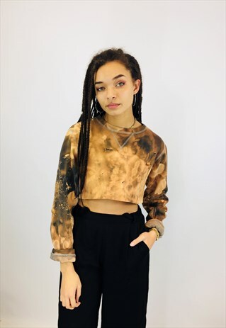VINTAGE NIKE DISTRESSED CROPPED SWEATSHIRT