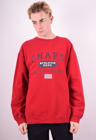 CHAPS RALPH LAUREN MENS VINTAGE SWEATSHIRT JUMPER LARGE 90'S
