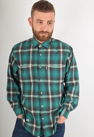 RARE VINTAGE VALENTINO FLANNEL SHIRT MADE IN ITALY (2045)