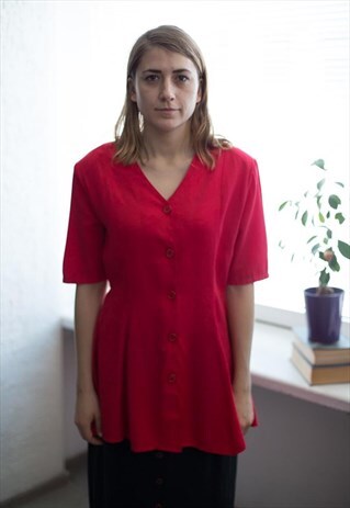 VINTAGE 80'S RED LONG FIT TOP