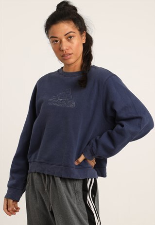 VINTAGE ADIDAS EMBROIDERED SPELLOUT SWEATSHIRT