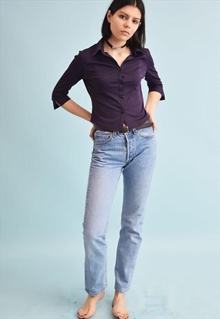 90'S RETRO MINIMALIST PETITE LYCRA SHIRT TOP