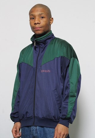 VINTAGE REEBOK LOGO TRACK TOP JACKET BLUE