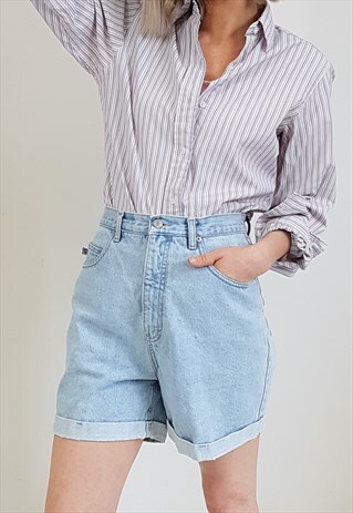VINTAGE 90'S LIGHT WASH HIGH WAISTED DENIM SHORTS