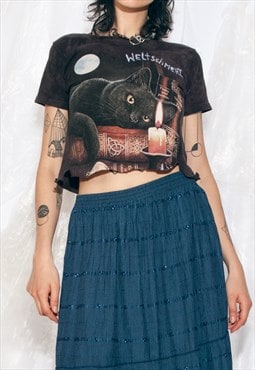 Reworked Vintage Y2K Weltschmerz Kitten Baby Tee