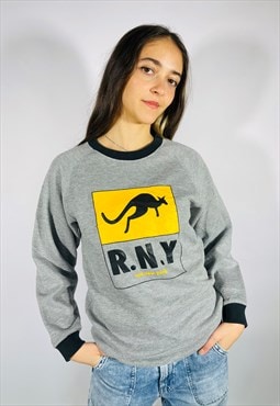 Vintage Size L Run New York Sweatshirt in Grey
