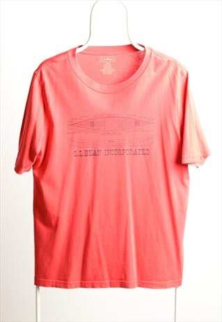 VINTAGE L.L.BEAN CREWNECK PRINT T-SHIRT RED