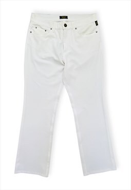 Versace Jeans Couture White Trousers Straight Leg W28 L28 
