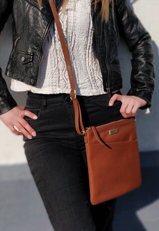 REAL SOFT LEATHER CROSSBODY BAG FOR WOMEN - TAN SLING BAG